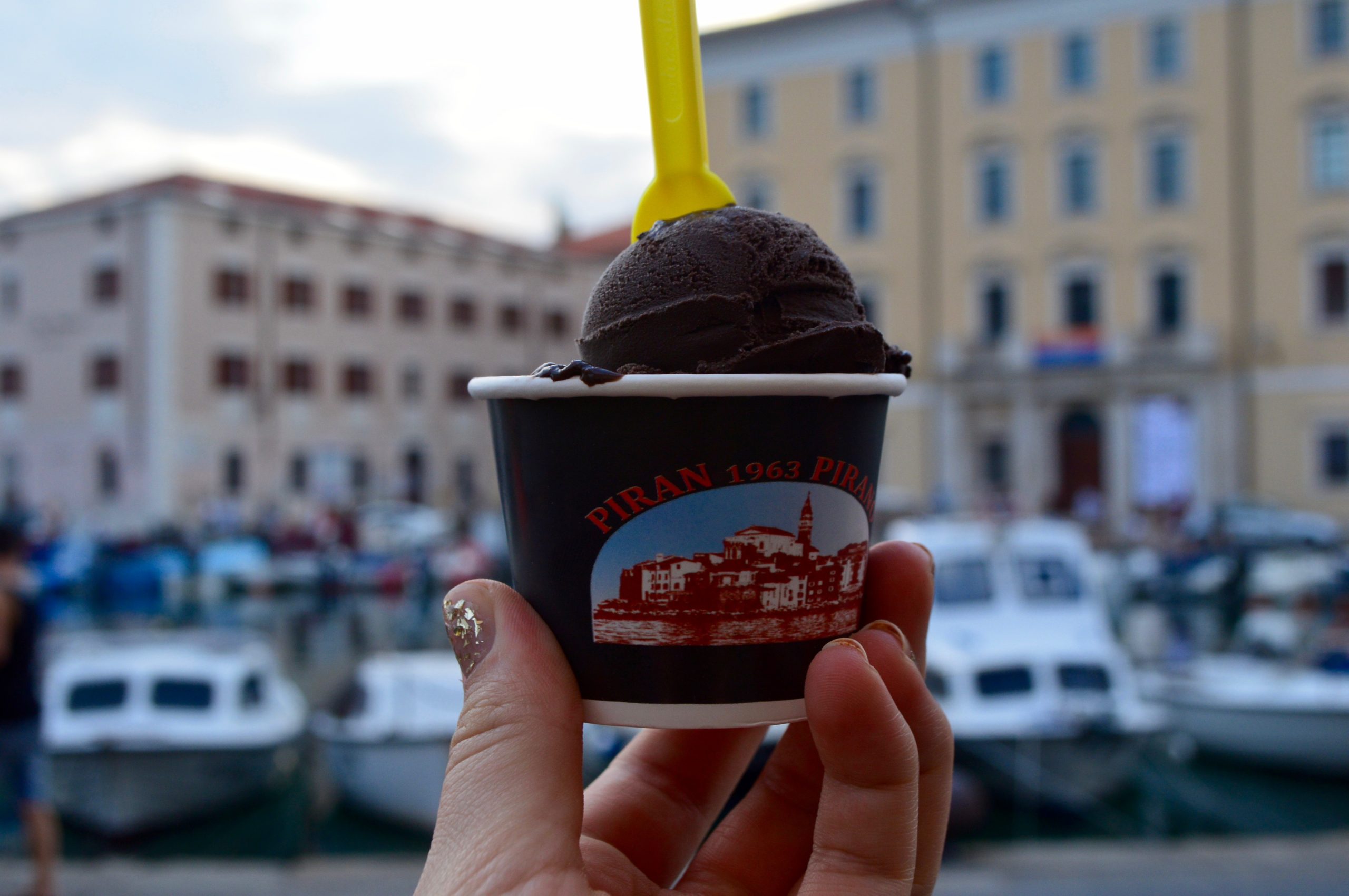 Chocolate Gelato Piran Slovenia Europe Travel
